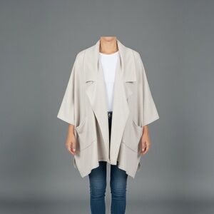 DAVI & DANI Cream Poncho Sweater